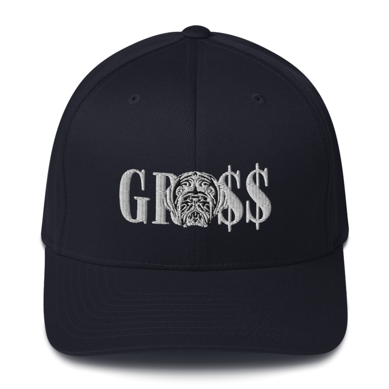 GRO$$ (WHITE)/LA LINEA NEGRA (WHITE/BLACK) Structured Twill Cap (DARK NAVY BLUE)