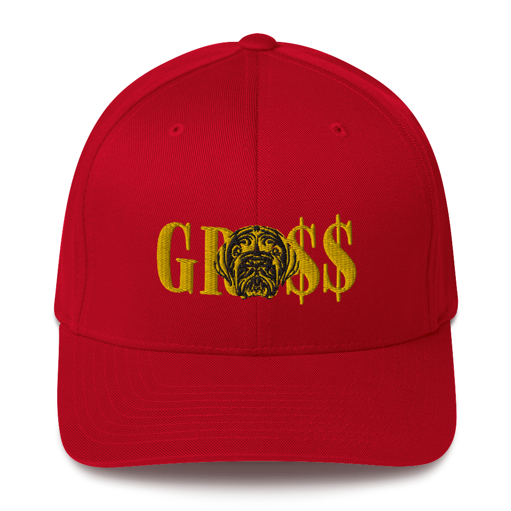 GRO$$ (YELLOW GOLD)/LA LINEA NEGRA (YELLOW GOLD/BLACK) Structured Twill Cap (RED)