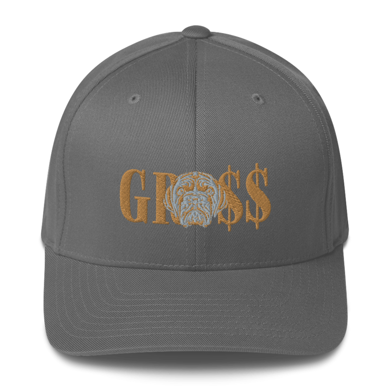 GRO$$ (OLD GOLD)/LA LINEA NEGRA (OLD GOLD/GREY) Structured Twill Cap (GREY)