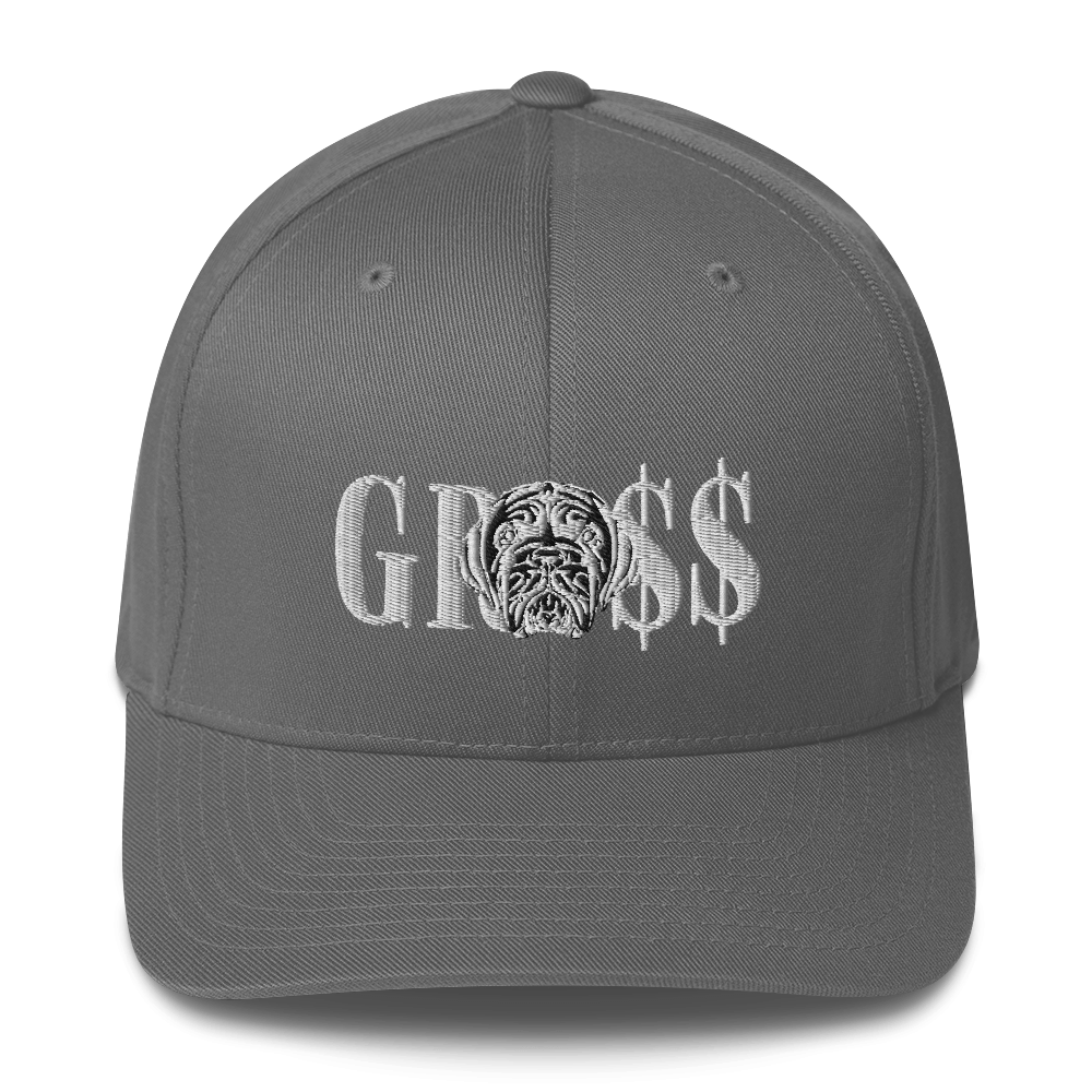 GRO$$ (WHITE)/LA LINEA NEGRA (WHITE/BLACK) Structured Twill Cap (GREY)