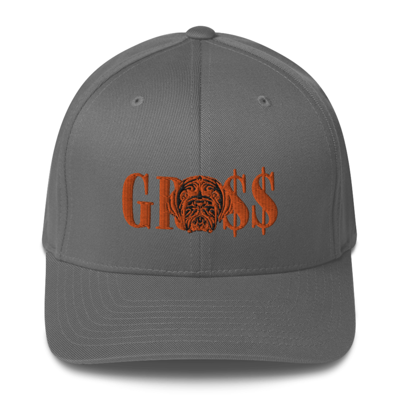 GRO$$ (ORANGE)/LA LINEA NEGRA (ORANGE/BLACK) Structured Twill Cap (GREY)
