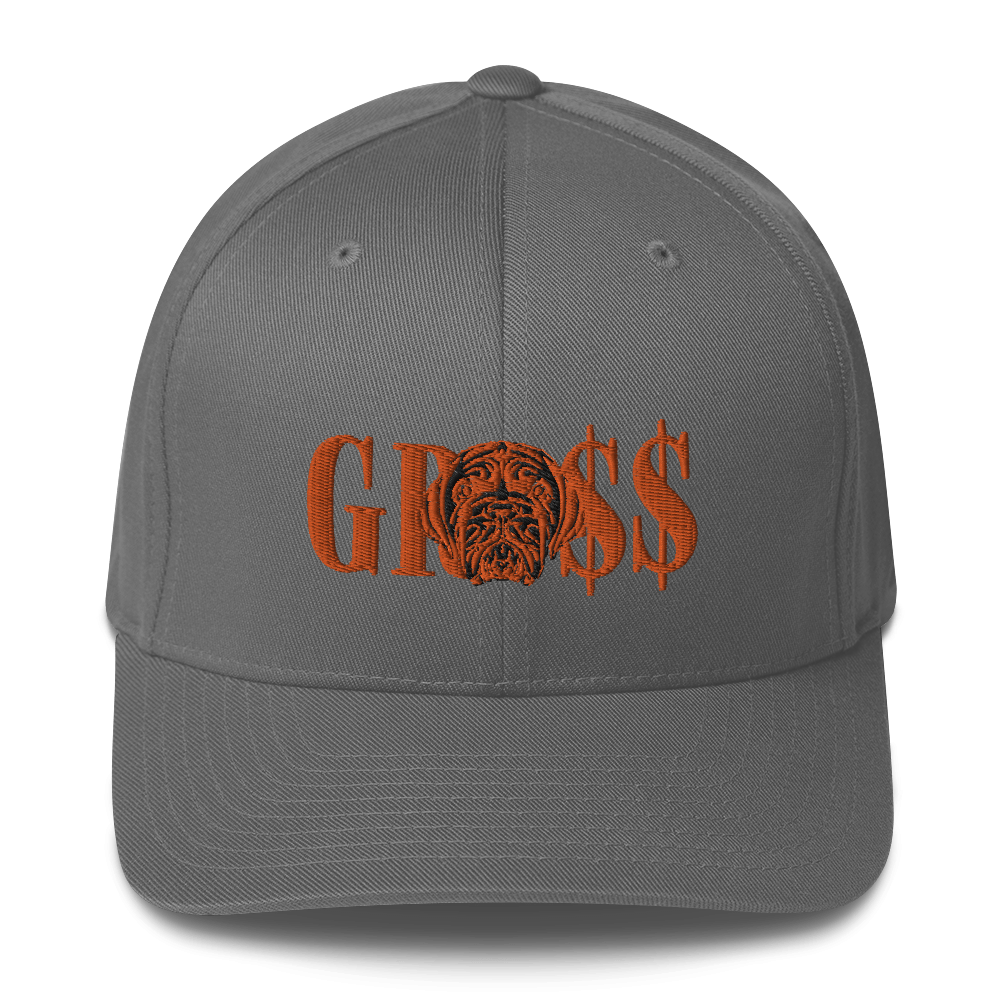 GRO$$ (ORANGE)/LA LINEA NEGRA (ORANGE/BLACK) Structured Twill Cap (GREY)