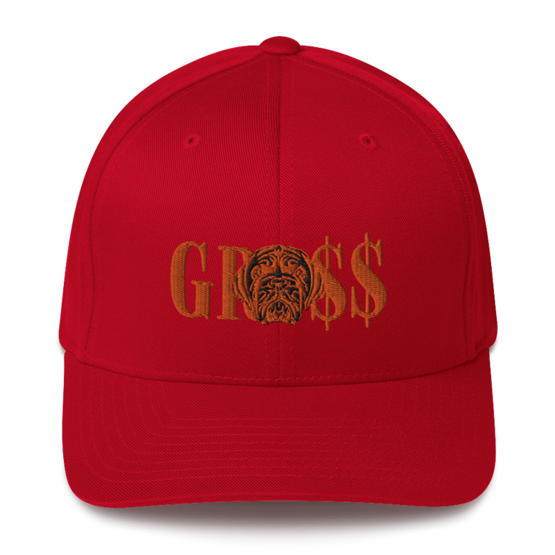 GRO$$ (ORANGE)/LA LINEA NEGRA (ORANGE/BLACK) Structured Twill Cap (RED)