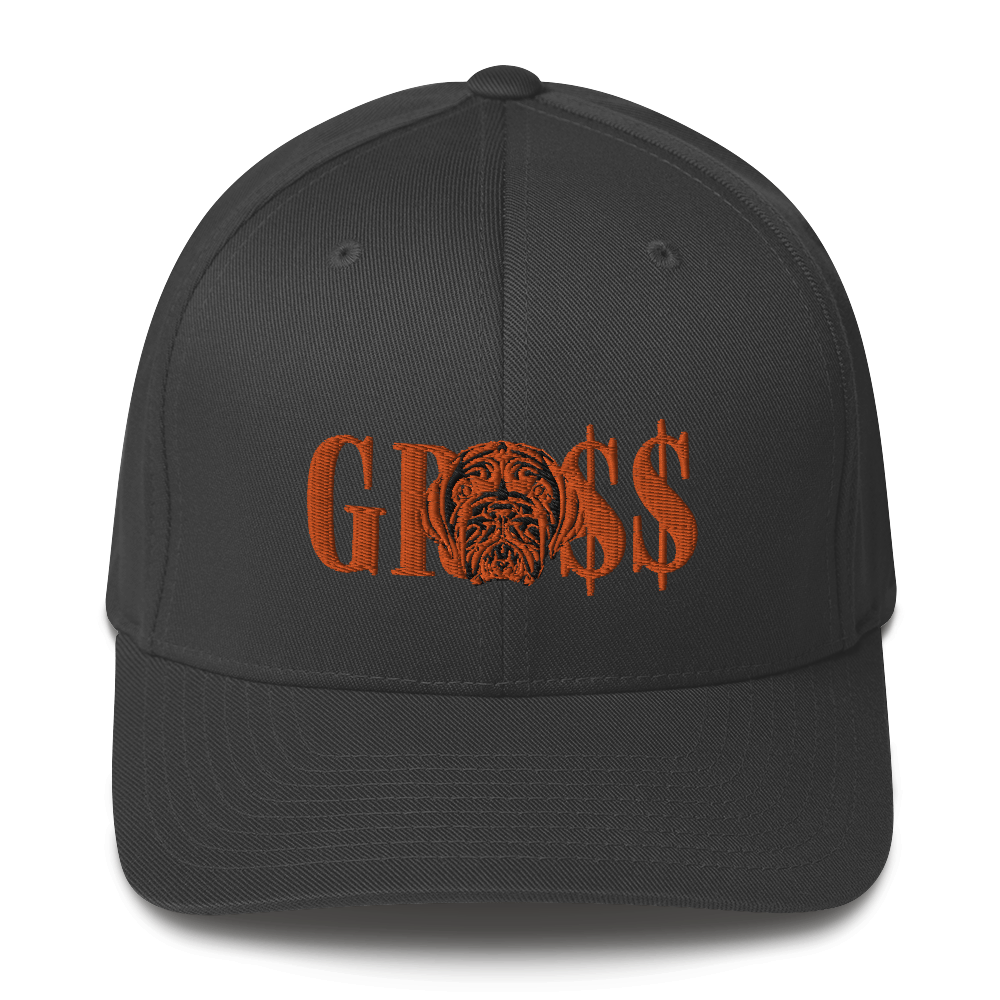 GRO$$ (ORANGE)/LA LINEA NEGRA (ORANGE/BLACK) Structured Twill Cap (DARK GREY)