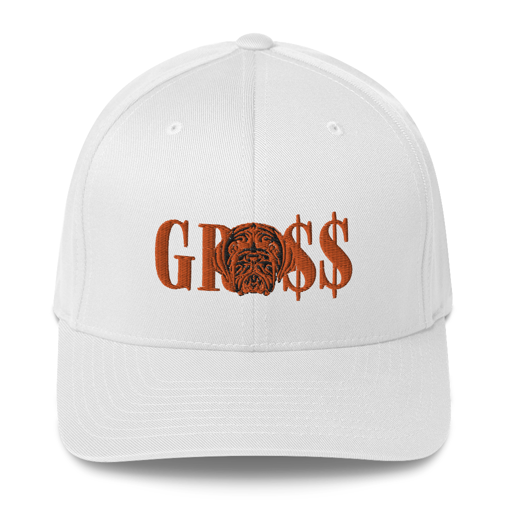 GRO$$ (ORANGE)/LA LINEA NEGRA (ORANGE/BLACK) Structured Twill Cap (WHITE)