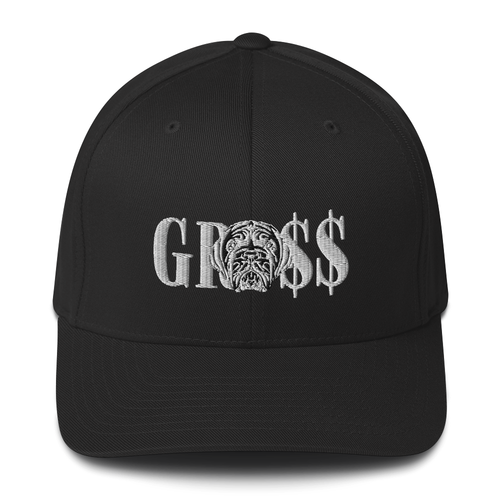 GRO$$ (WHITE)/LA LINEA NEGRA (WHITE/BLACK) Structured Twill Cap (BLACK)