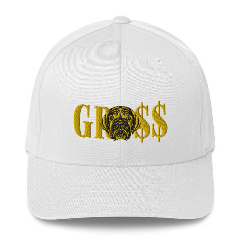 GRO$$ (YELLOW GOLD)/LA LINEA NEGRA (YELLOW GOLD/BLACK) Structured Twill Cap (WHITE)