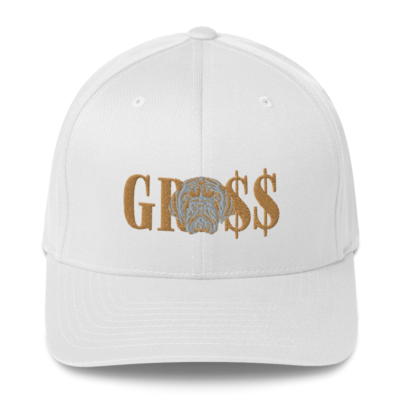 GRO$$ (OLD GOLD)/LA LINEA NEGRA (OLD GOLD/GREY) Structured Twill Cap (WHITE)
