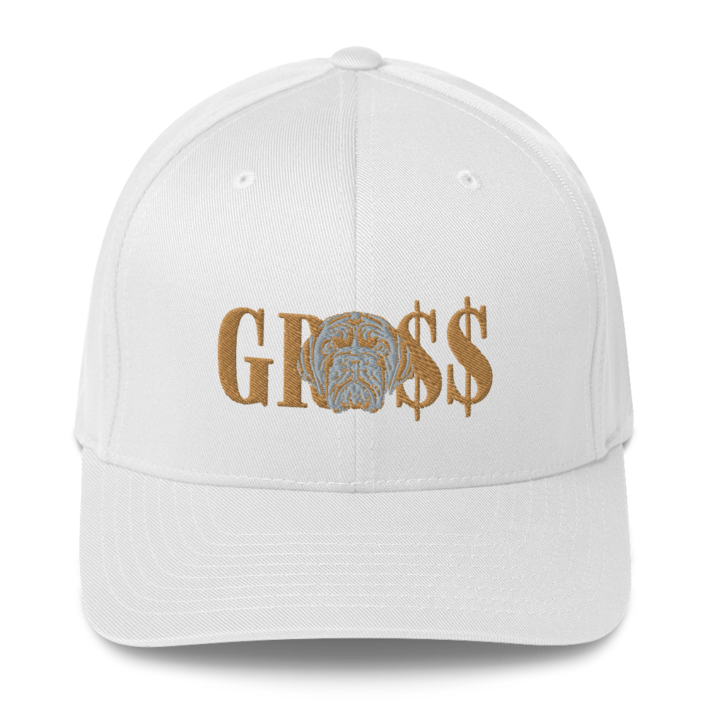 GRO$$ (OLD GOLD)/LA LINEA NEGRA (OLD GOLD/GREY) Structured Twill Cap (WHITE)