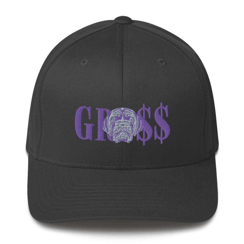 GRO$$ (LILAC)/LA LINEA NEGRA (LILAC/GREY) Structured Twill Cap (DARK GREY)