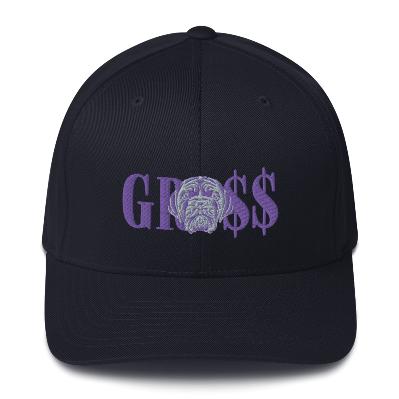 GRO$$ (LILAC)/LA LINEA NEGRA (LILAC/GREY) Structured Twill Cap (DARK NAVY BLUE)
