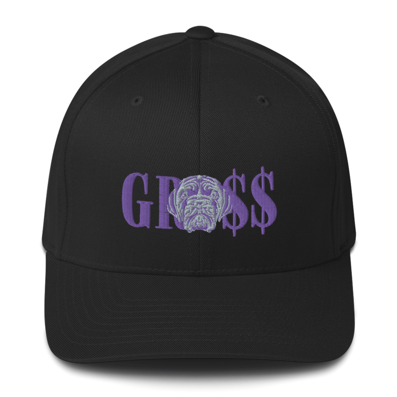 GRO$$ (LILAC)/LA LINEA NEGRA (LILAC/GREY) Structured Twill Cap (BLACK)