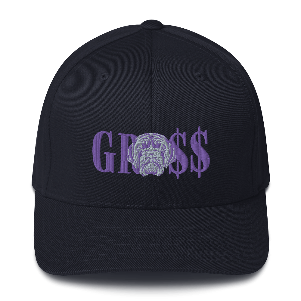 GRO$$ (LILAC)/LA LINEA NEGRA (LILAC/GREY) Structured Twill Cap (BLACK), Color: Dark Navy, Size: S/M