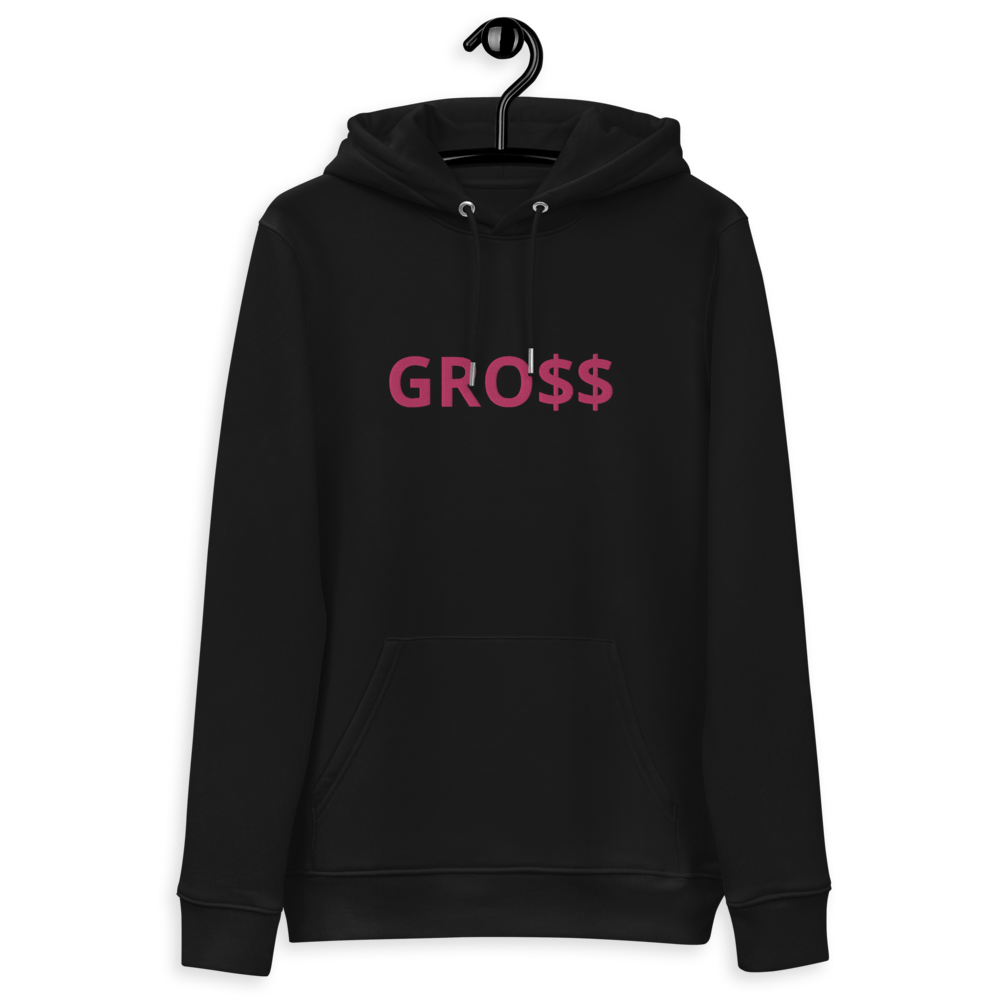 GRO$$ (PINK) Unisex essential eco hoodie (BLACK)