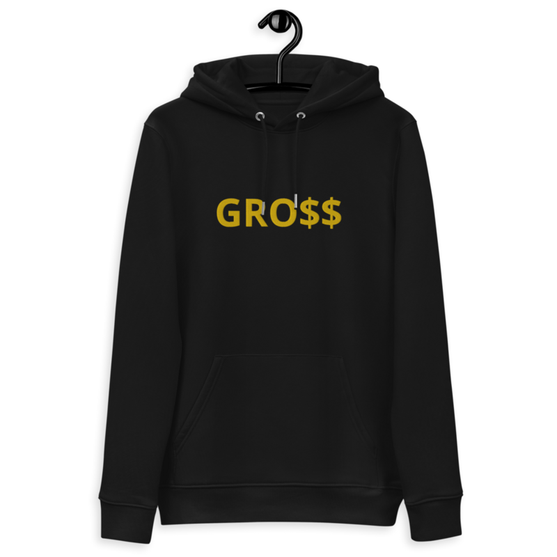 GRO$$ (YELLOW GOLD) Unisex essential eco hoodie (BLACK)