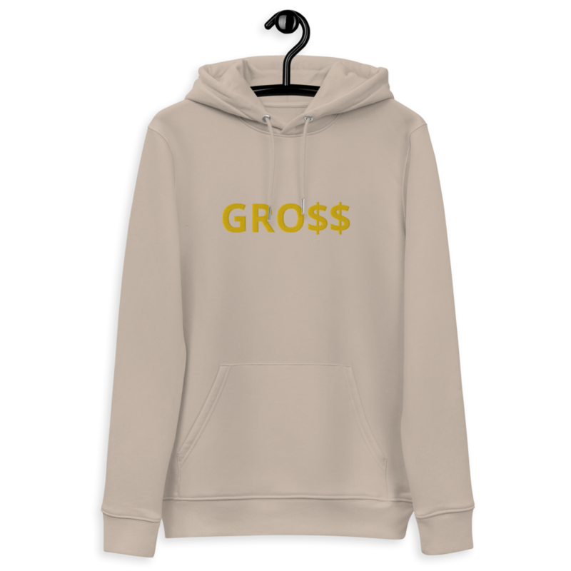 GRO$$ (YELLOW GOLD) Unisex essential eco hoodie (DESERT DUST)