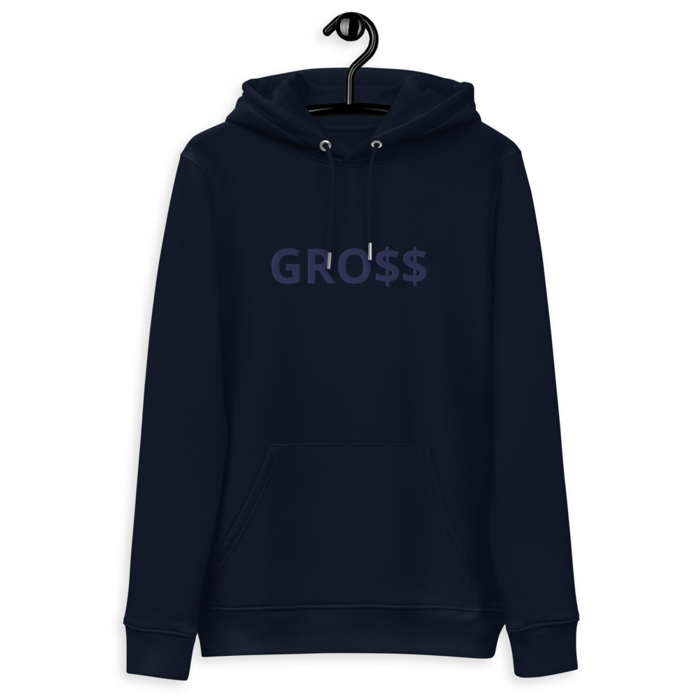 GRO$$ (NAVY BLUE) Unisex essential eco hoodie (DESERT DUST), Color: French Navy, Size: S