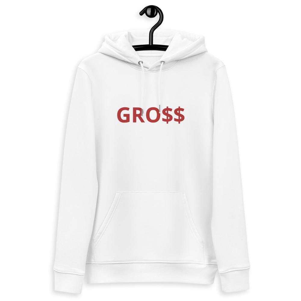 GRO$$ (RED) Unisex essential eco hoodie (WHITE)