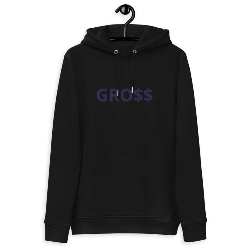 GRO$$ (NAVY BLUE) Unisex essential eco hoodie (BLACK)