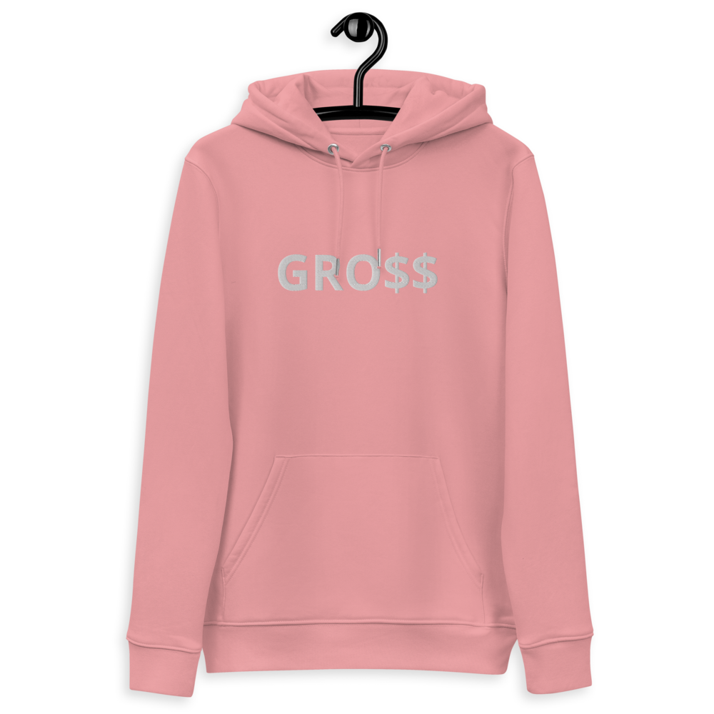 GRO$$ (WHITE) Unisex essential eco hoodie (CANYON PINK)