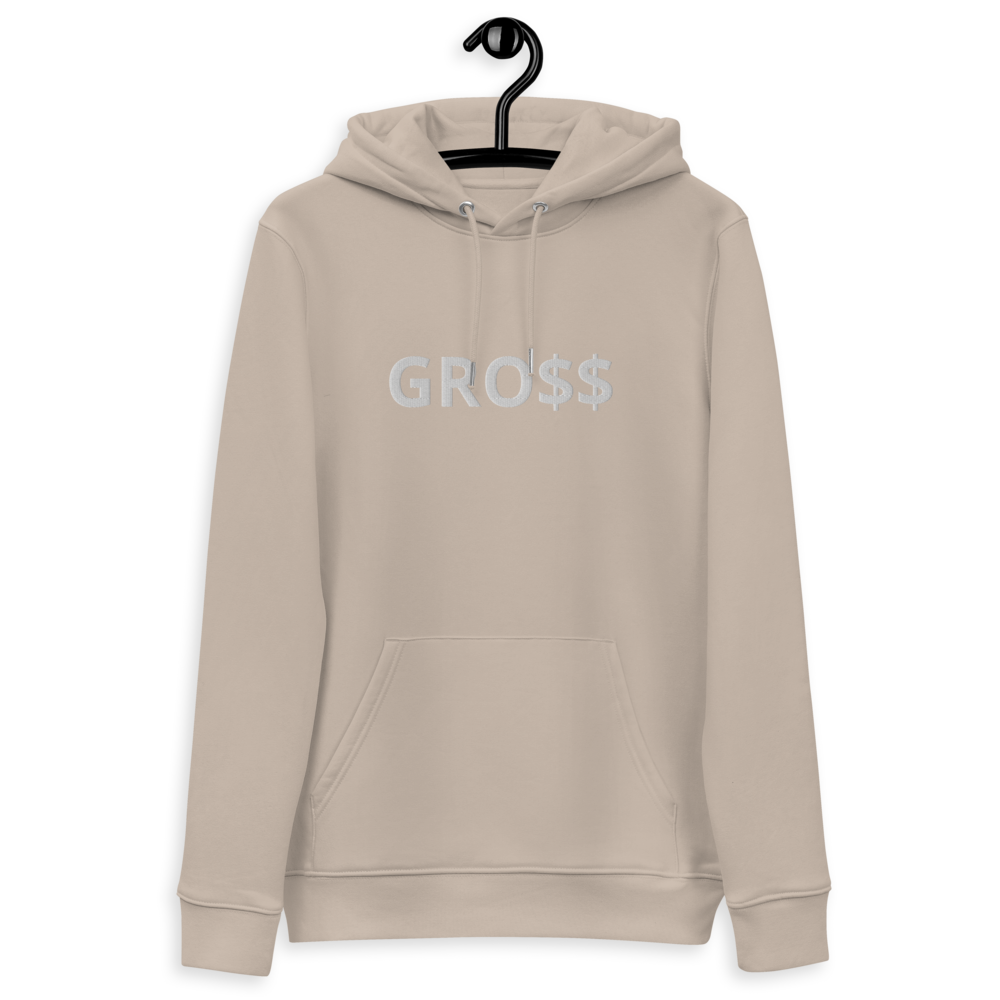 GRO$$ (WHITE) Unisex essential eco hoodie (DESERT DUST)