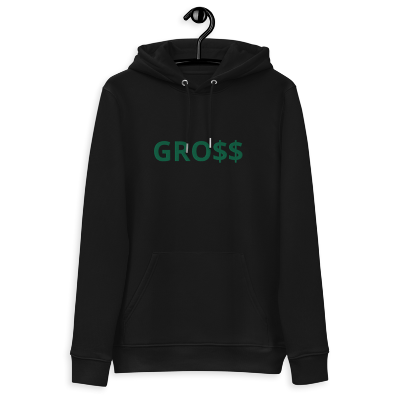 GRO$$ (KELLY GREEN) Unisex essential eco hoodie (BLACK)