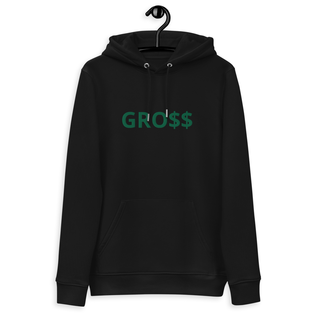 GRO$$ (KELLY GREEN) Unisex essential eco hoodie (BLACK)