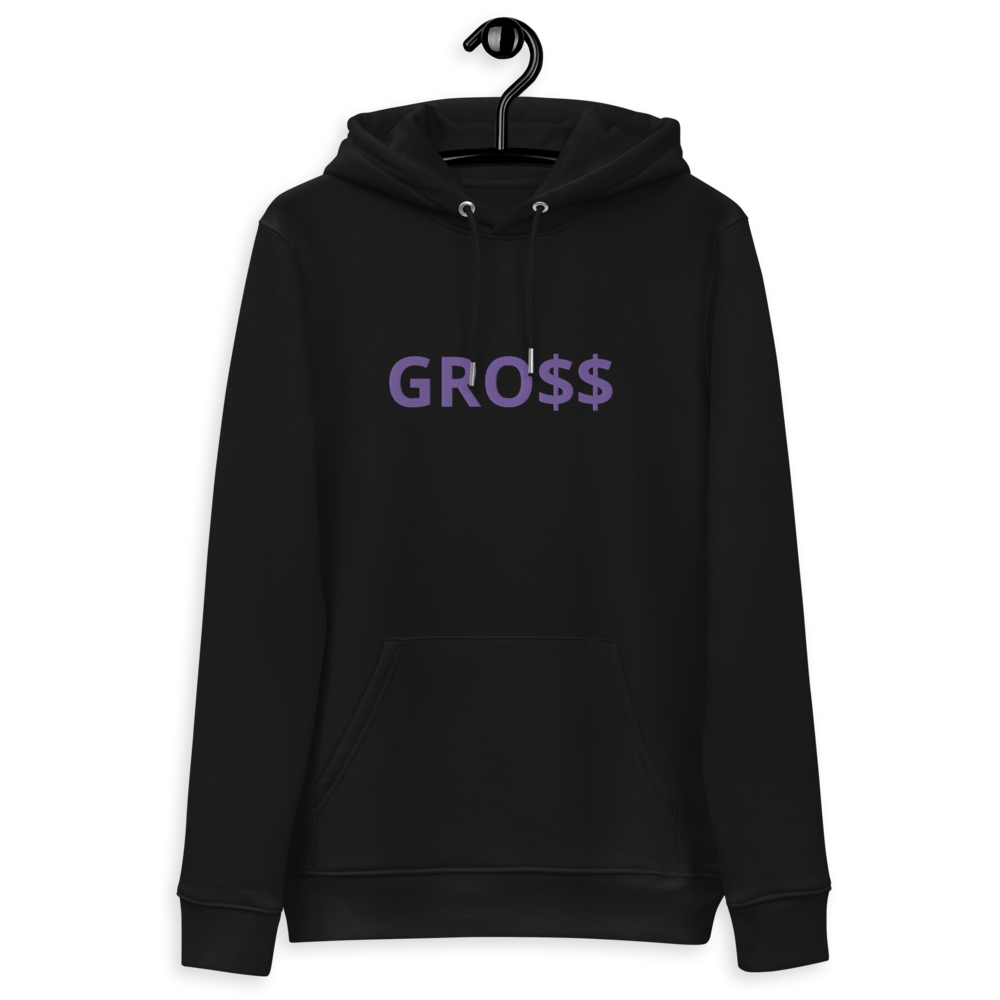 GRO$$ (LILAC PURPLE) Unisex essential eco hoodie (BLACK)