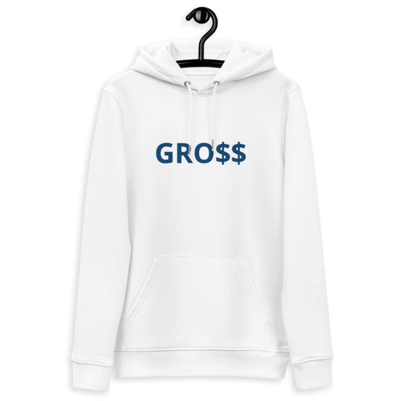 GRO$$ (ROYAL BLUE) Unisex essential eco hoodie (WHITE)