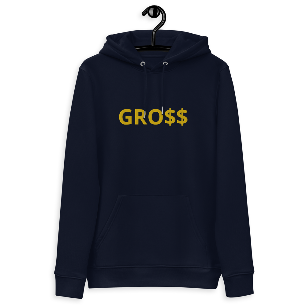 GRO$$ (YELLOW GOLD) Unisex essential eco hoodie (BLACK), Color: French Navy, Size: S