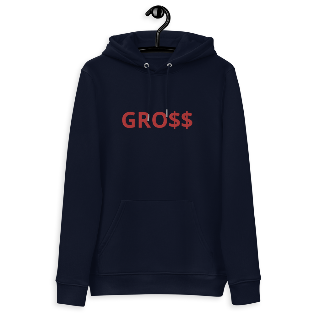 GRO$$ (RED) Unisex essential eco hoodie (FRENCH NAVY BLUE)