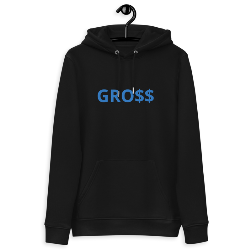 GRO$$ (BAE BLUE) Unisex essential eco hoodie (BLACK)