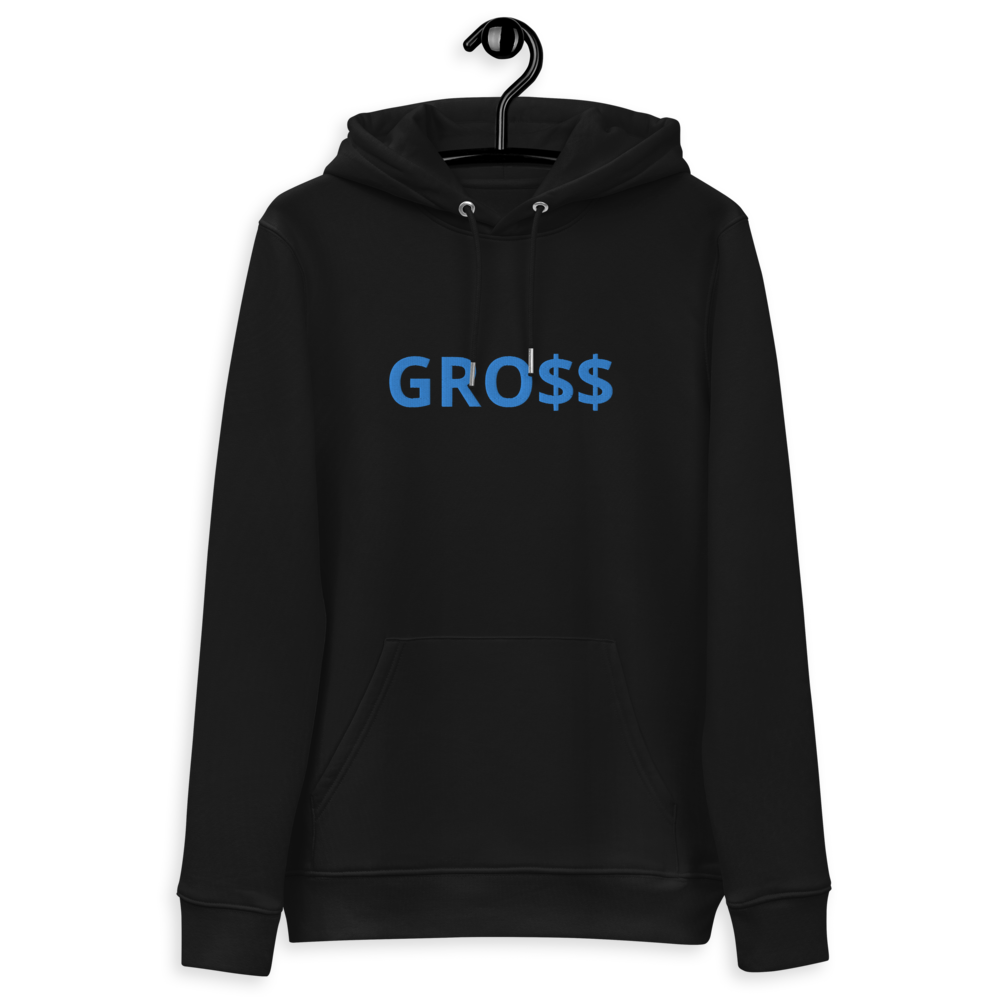 GRO$$ (BAE BLUE) Unisex essential eco hoodie (BLACK)