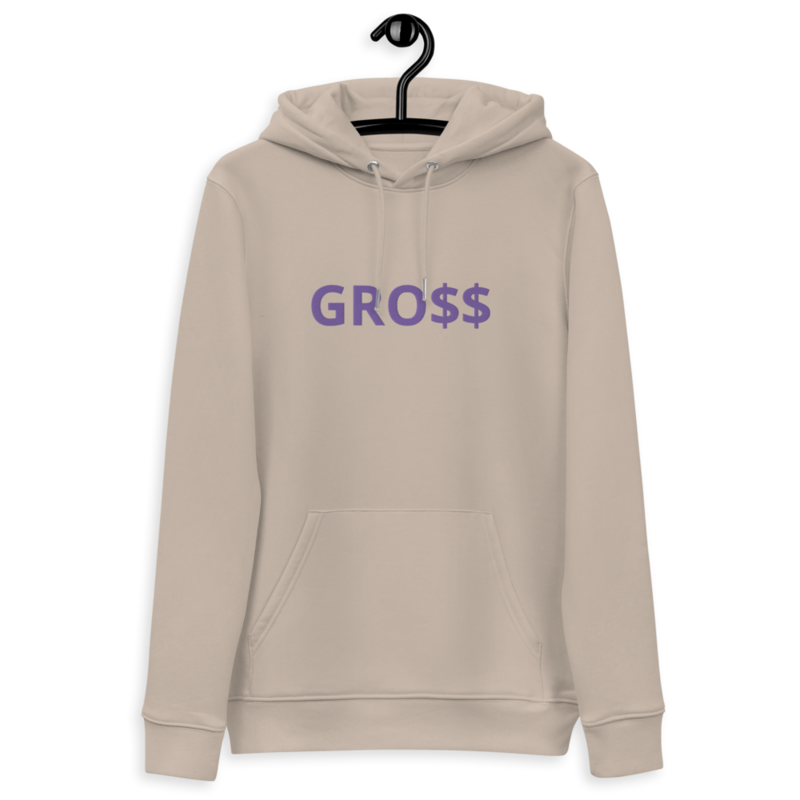 GRO$$ (LILAC PURPLE) Unisex essential eco hoodie (DESERT DUST)