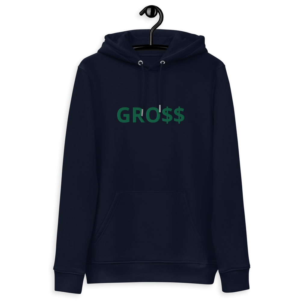 GRO$$ (KELLY GREEN) Unisex essential eco hoodie (BLACK), Color: French Navy, Size: S