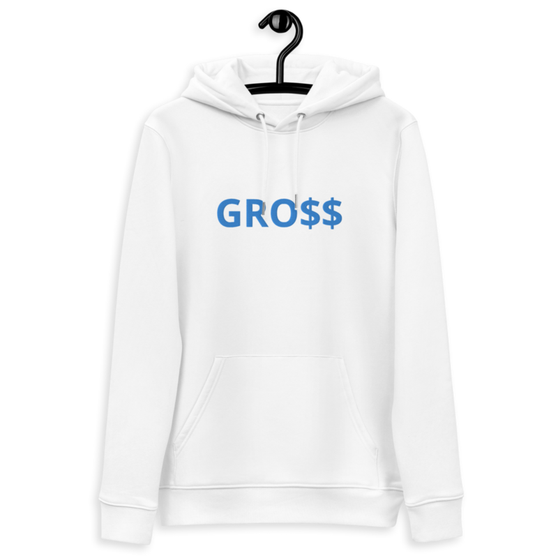 GRO$$ (BAE BLUE) Unisex essential eco hoodie (WHITE)