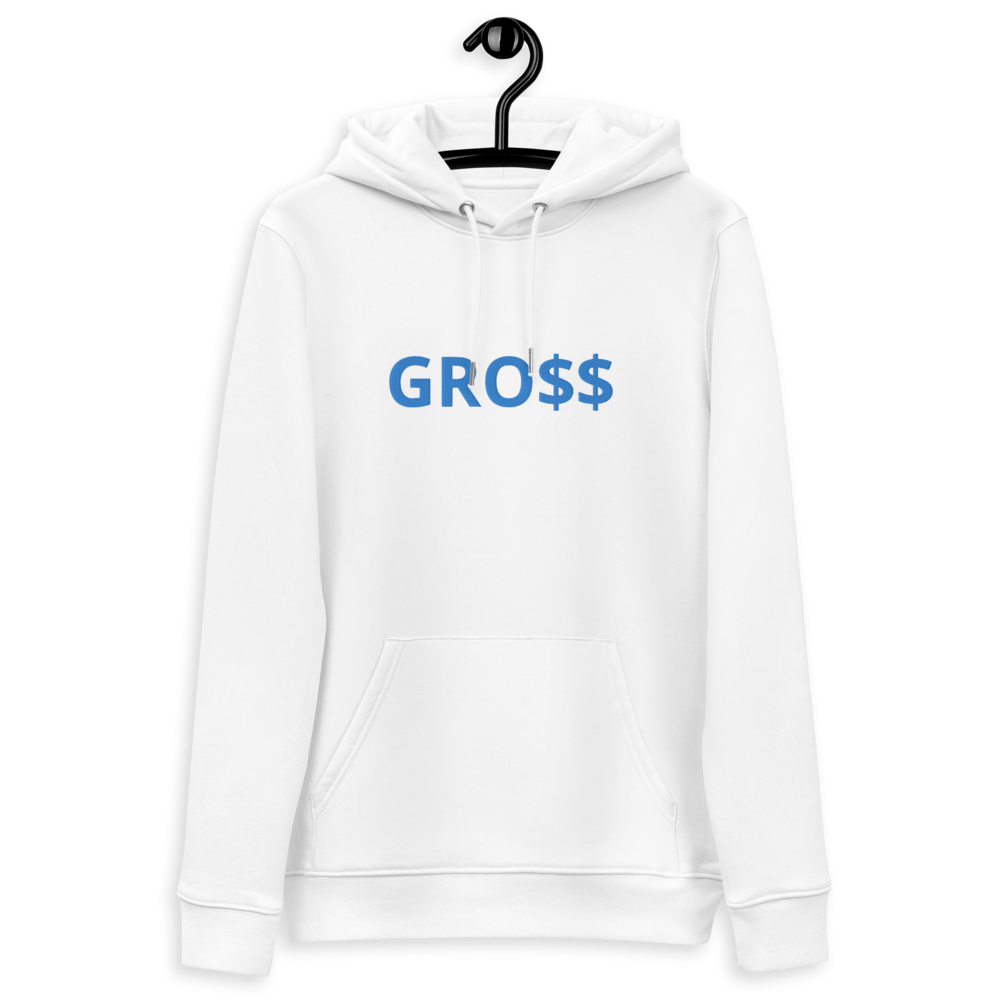 GRO$$ (BAE BLUE) Unisex essential eco hoodie (WHITE)