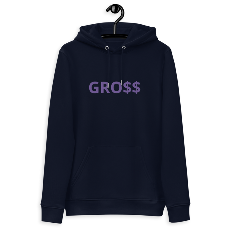 GRO$$ (LILAC PURPLE) Unisex essential eco hoodie (FRENCH NAVY BLUE)