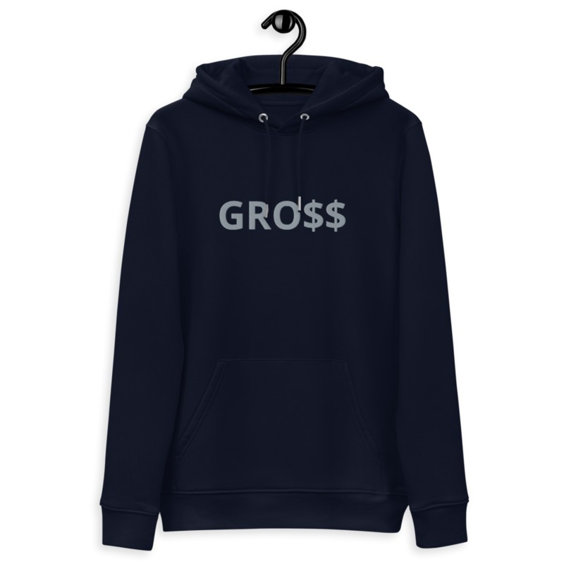 GRO$$ (GREY) Unisex essential eco hoodie (FRENCH NAVY BLUE)