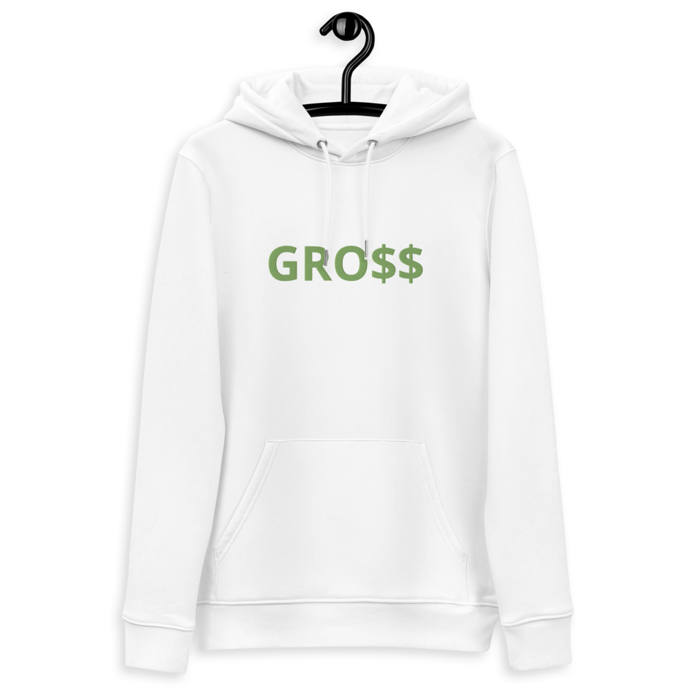GRO$$ (KIWI GREEN) Unisex essential eco hoodie (WHITE)