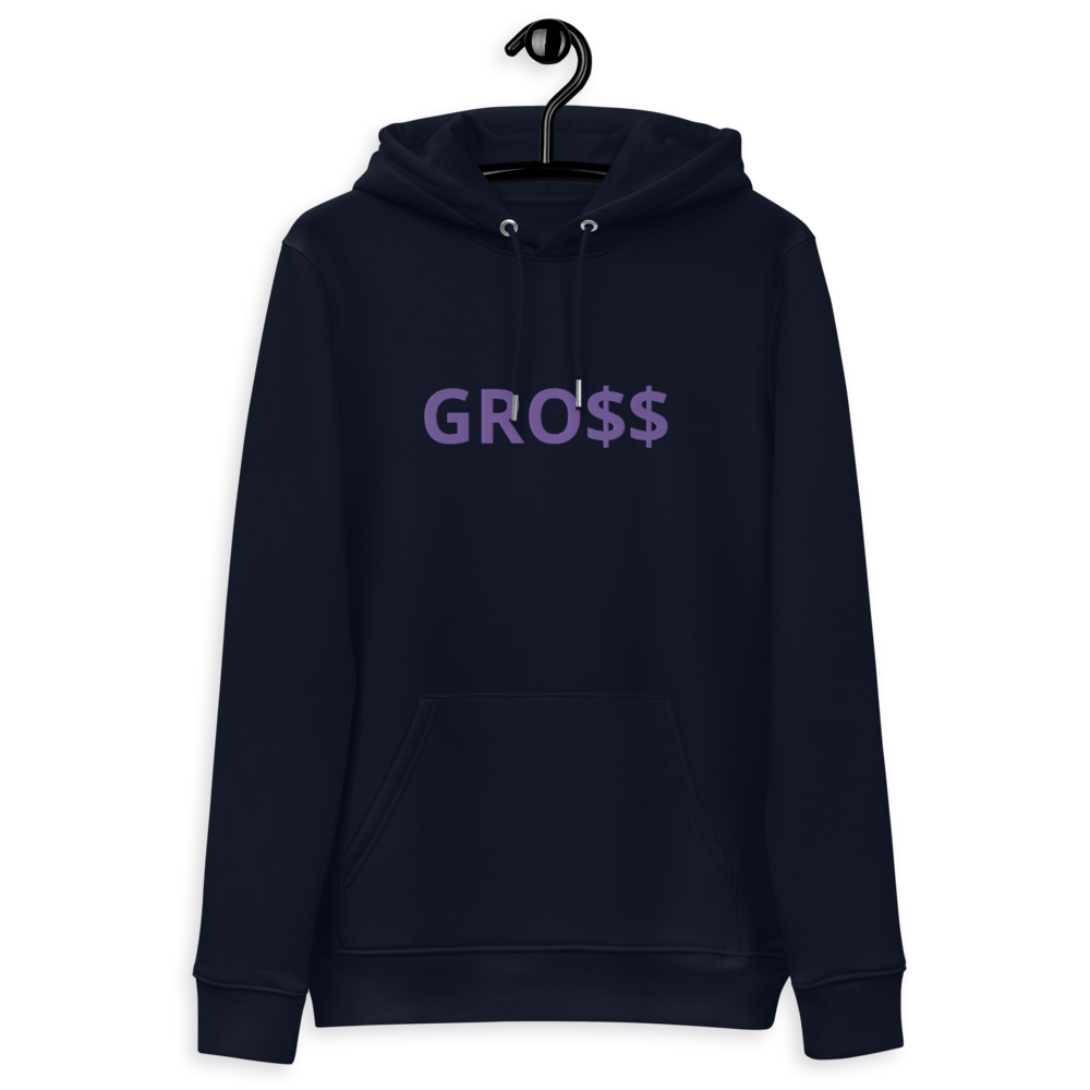 GRO$$ (LILAC PURPLE) Unisex essential eco hoodie (BLACK), Color: French Navy, Size: S