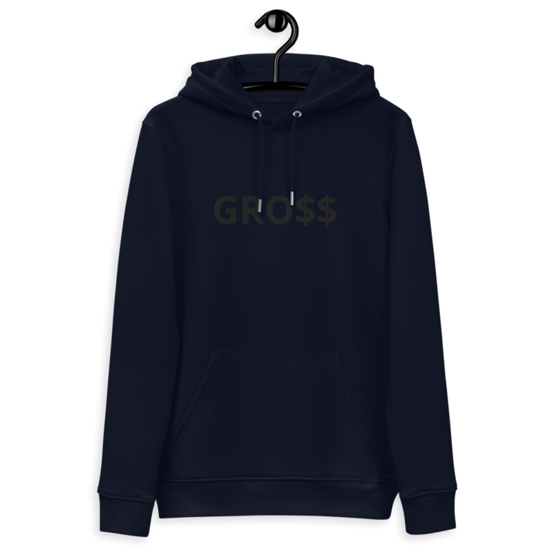 GRO$$ (BLACK) Unisex essential eco hoodie (FRENCH NAVY BLUE)