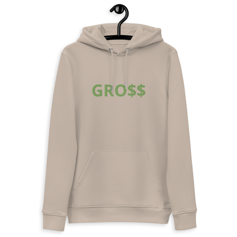 GRO$$ (KIWI GREEN) Unisex essential eco hoodie (DESERT DUST)