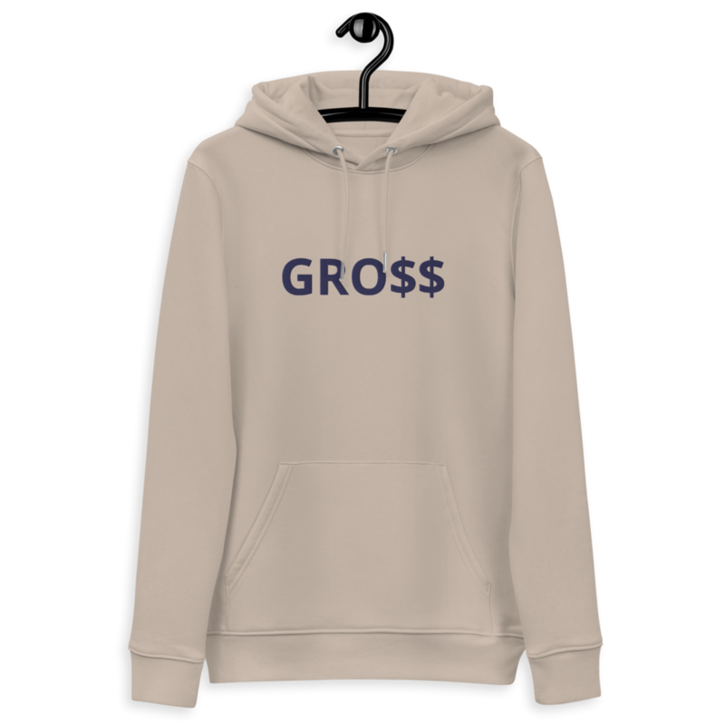 GRO$$ (NAVY BLUE) Unisex essential eco hoodie (DESERT DUST)