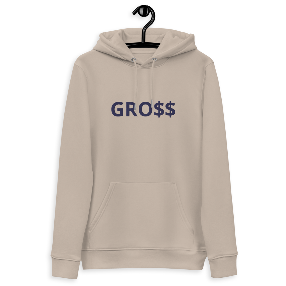 GRO$$ (NAVY BLUE) Unisex essential eco hoodie (DESERT DUST)