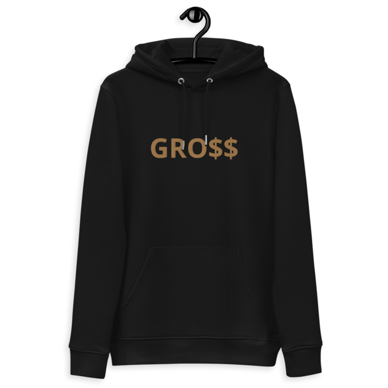 GRO$$ (OLD GOLD) Unisex essential eco hoodie (BLACK)