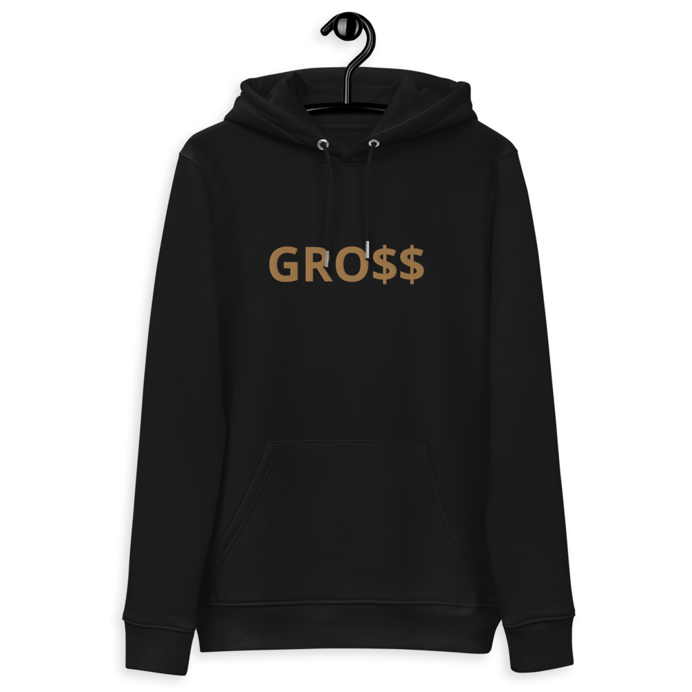 GRO$$ (OLD GOLD) Unisex essential eco hoodie (BLACK)