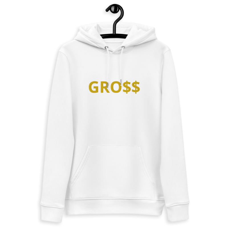 GRO$$ (YELLOW GOLD) Unisex essential eco hoodie (WHITE)
