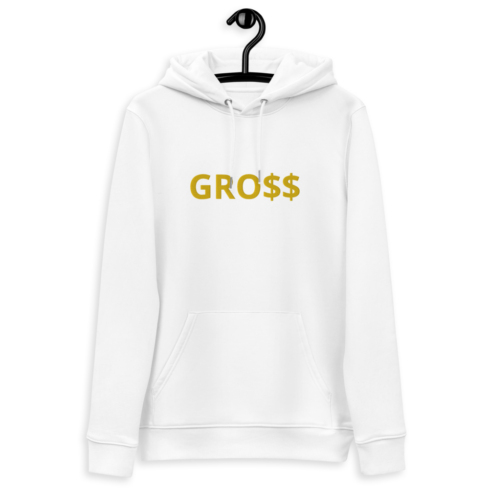 GRO$$ (YELLOW GOLD) Unisex essential eco hoodie (WHITE)