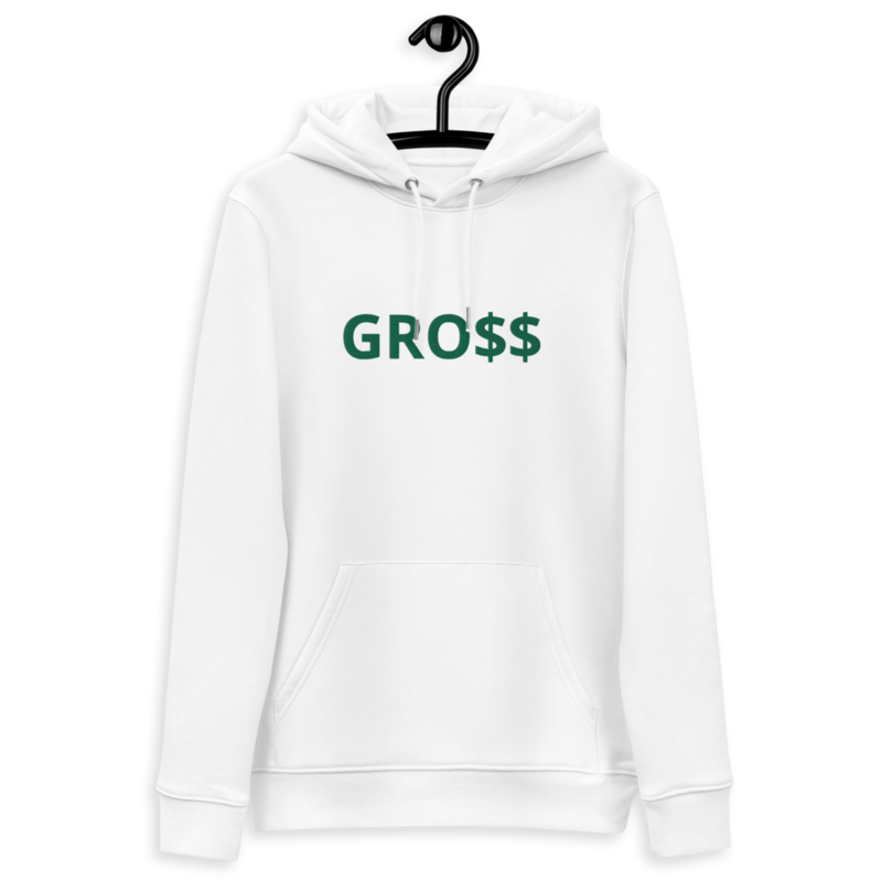 GRO$$ (KELLY GREEN) Unisex essential eco hoodie (WHITE)